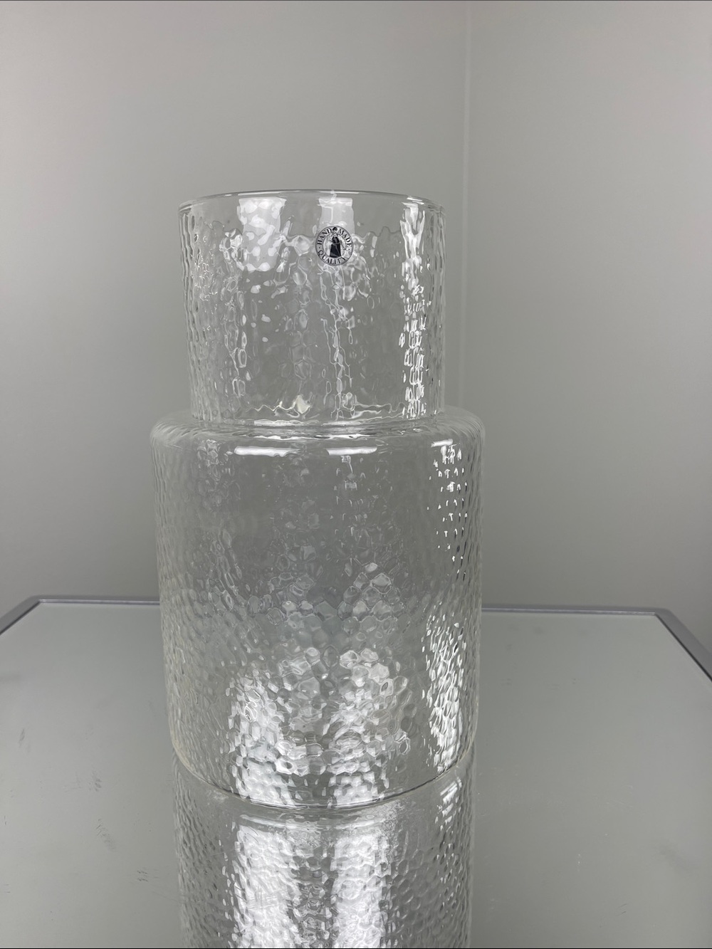 IKEA Large Textured Glass Vase – Elegant Modern Home Décor